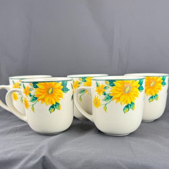 Thomson Pottery 5x Sunflower Ceramic Mugs - Picture 1 of 14